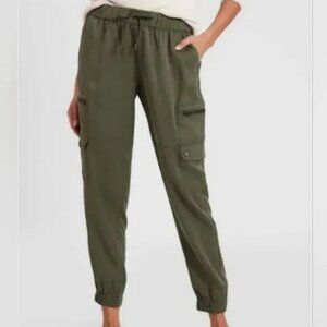 Banana Republic Olive Green Tencel Cargo Joggers